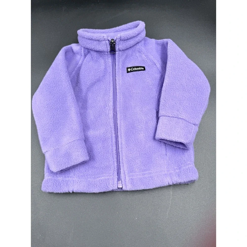 Columbia Benton Springs Girls Size 6-12mos Purple Fleece Full Zip Pockets